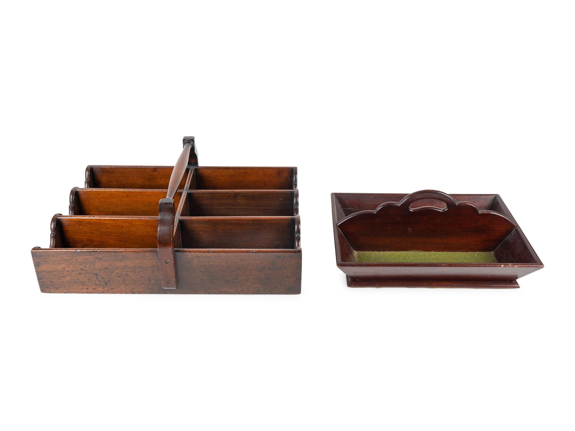 Two Regency Mahogany Cutlery Trays — 19TH CENTURY