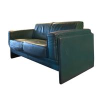 A Pair of Mid-Century Leather Sofas, from the Milan Airport 61" W x 35" D x 30" H — Italy, Mid-20th Century