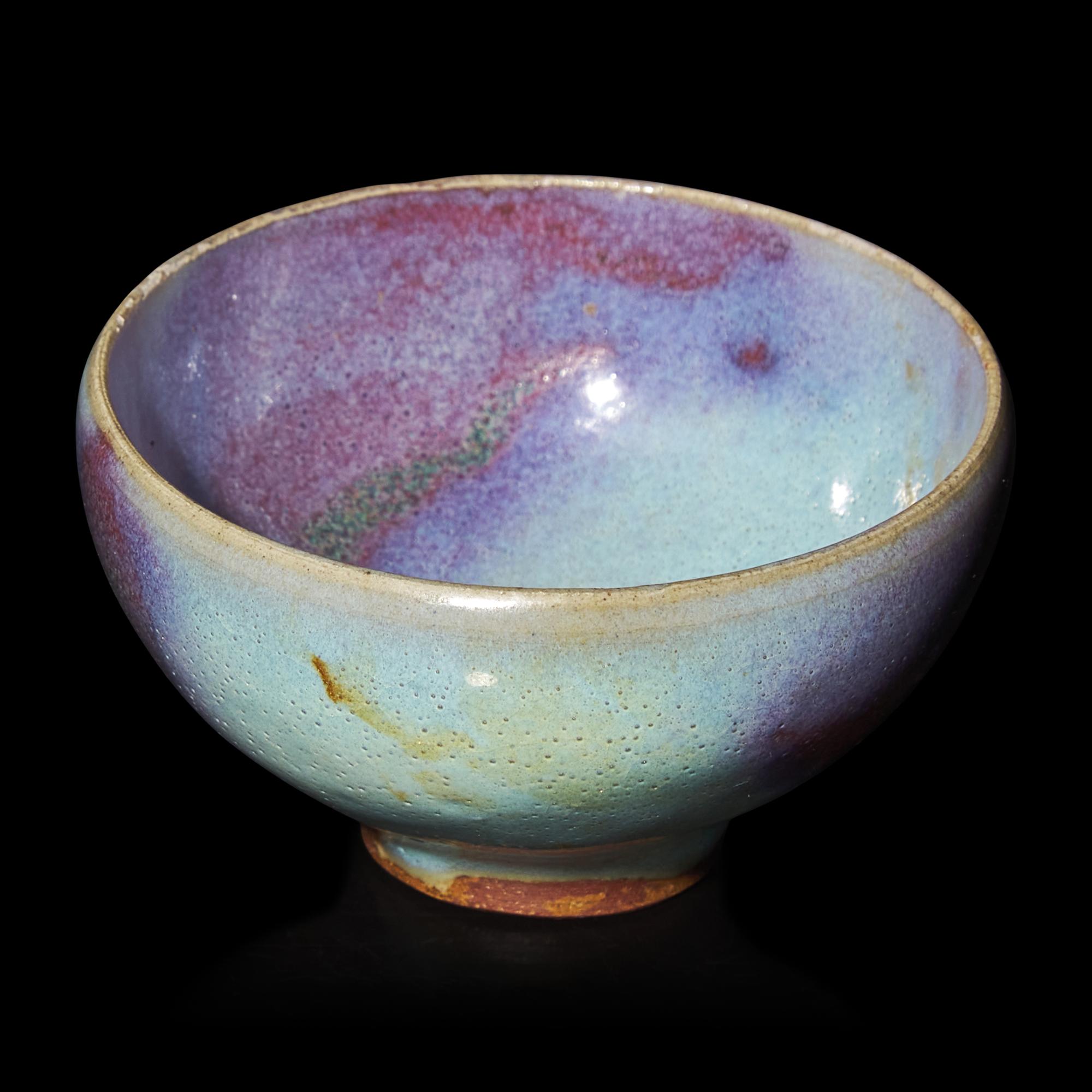 A Chinese Junyao Bubble Bowl, Jin/Yuan Dynasty 金/元 鈞窯紫斑碗