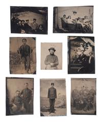 [CIVIL WAR]. A collection of late 19th-century photographs, mostly CDVs, including Civil War subjects.