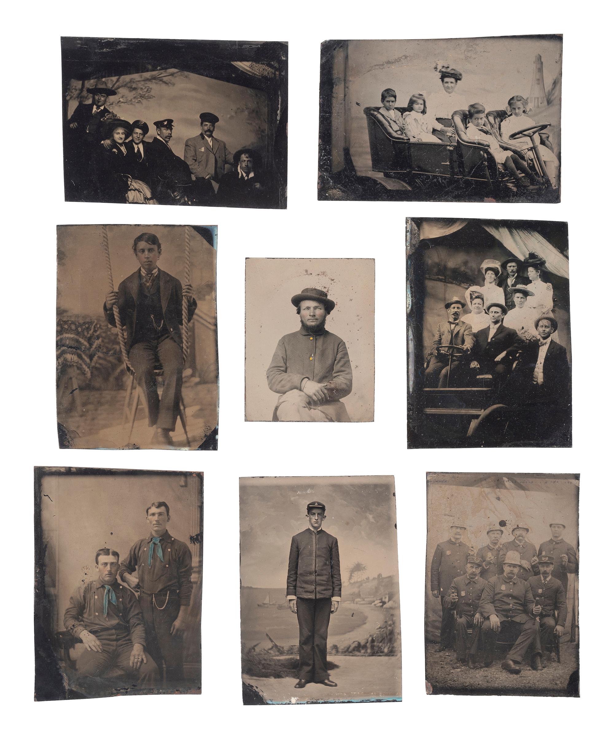 [CIVIL WAR]. A collection of late 19th-century photographs, mostly CDVs, including Civil War subjects.