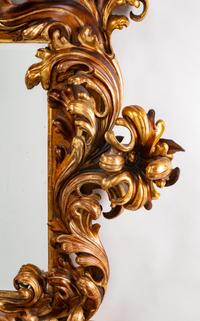 An Italian Rococo Style Carved Giltwood Mirror — 19TH CENTURY