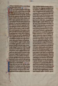 [MANUSCRIPT LEAF -- BIBLE]. One leaf on vellum, in Latin. Germany, ca. 1425.