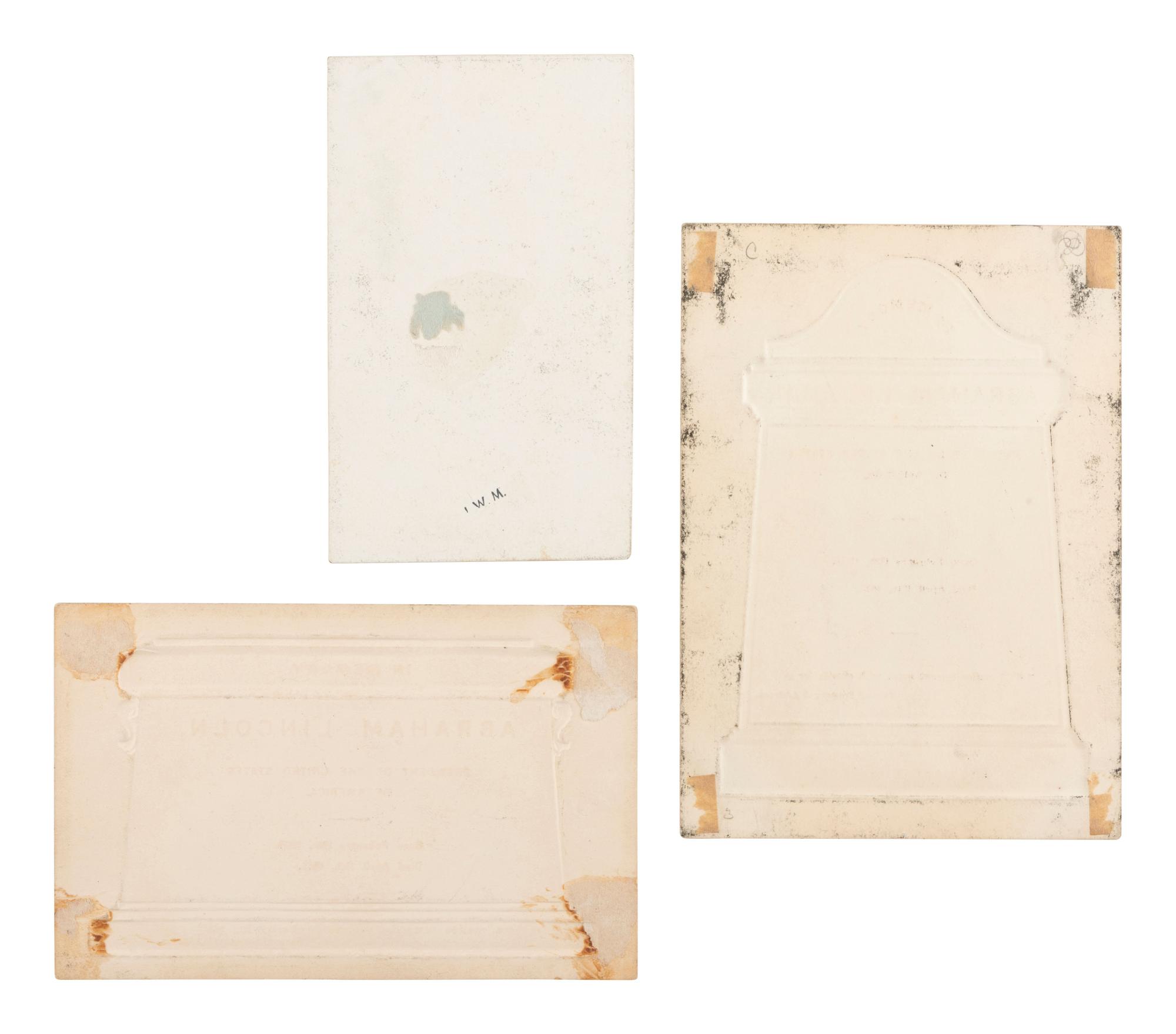 [LINCOLNIANA] Group of 3 Lincoln mourning items, comprising:
