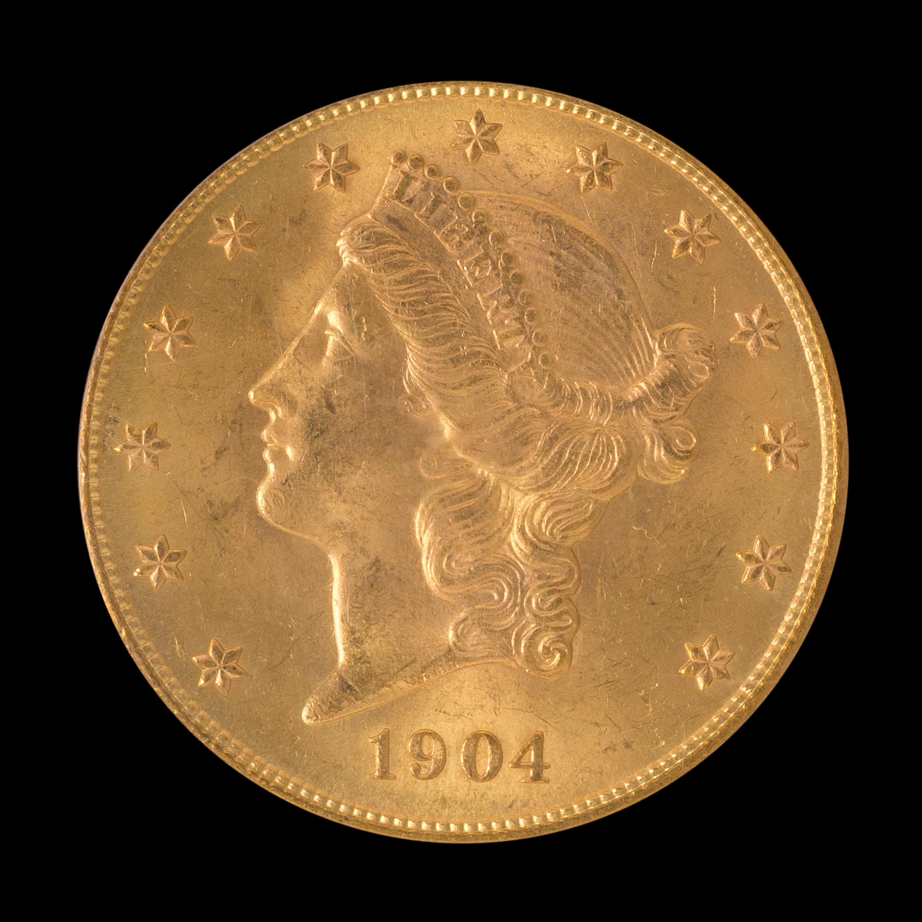 A United States 1904-S Liberty Head $20 Gold Coin