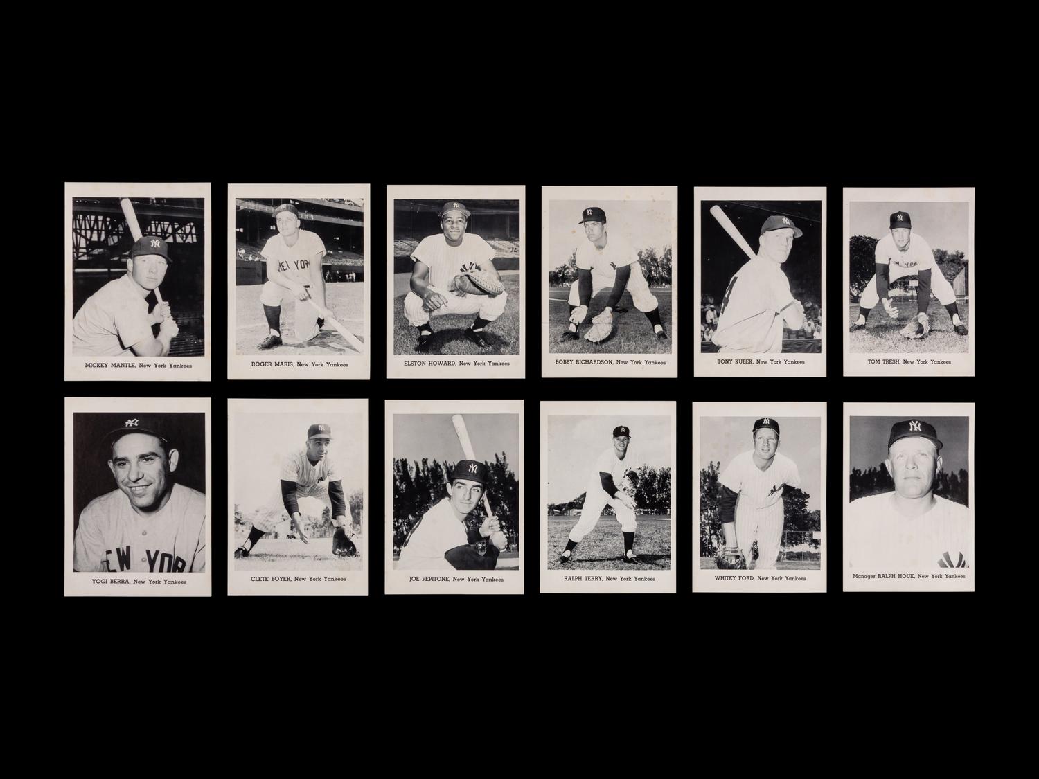 An Original 1963 Jay Publishing New York Yankees Team Photo Set (12) with Original Envelope