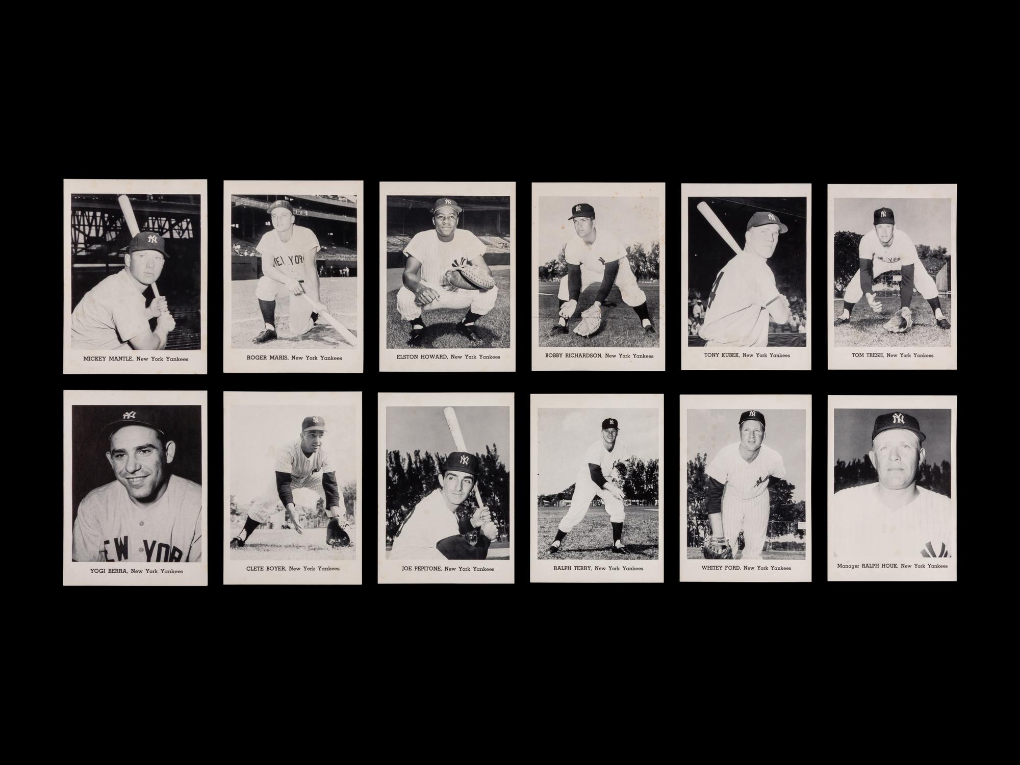 An Original 1963 Jay Publishing New York Yankees Team Photo Set (12) with Original Envelope