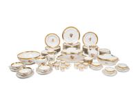 A Royal Copenhagen Golden Basket Porcelain Dinner Service