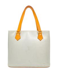 A Louis Vuitton Silver Vernis Houston Tote Bag, 10" H x 11.5" W x 5" D; Strap drop: 7".