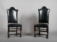 A Pair of Renaissance Revival Hall Chairs, Height 46 inches.
