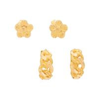 YELLOW GOLD FLORAL MOTIF JEWELRY