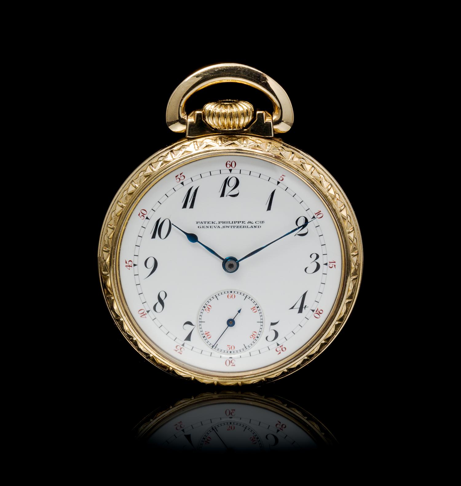 A 10 Karat Gold Filled Open Face Pocket Watch, Patek Philippe,