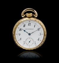 A 10 Karat Gold Filled Open Face Pocket Watch, Patek Philippe,