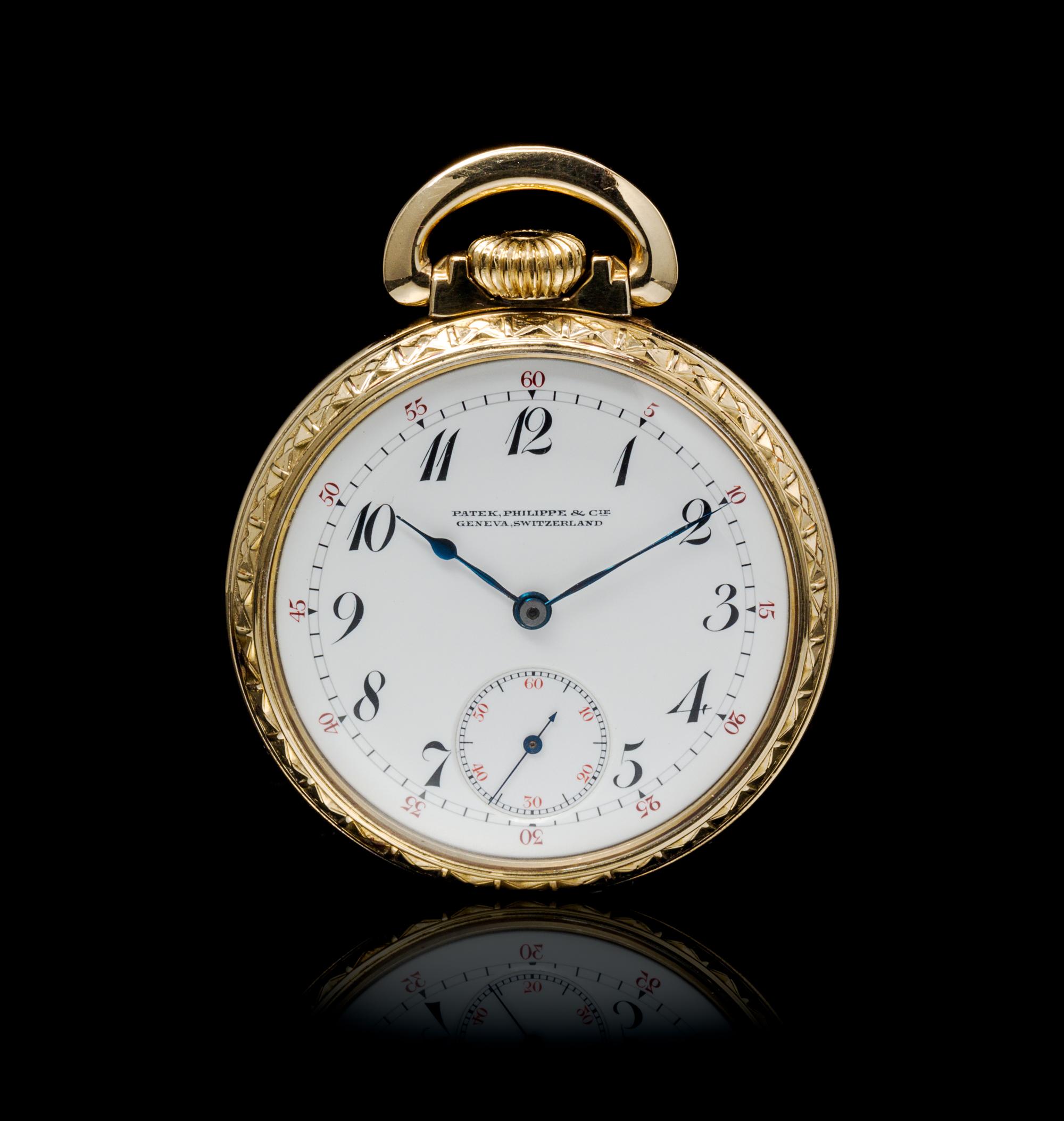 A 10 Karat Gold Filled Open Face Pocket Watch, Patek Philippe,