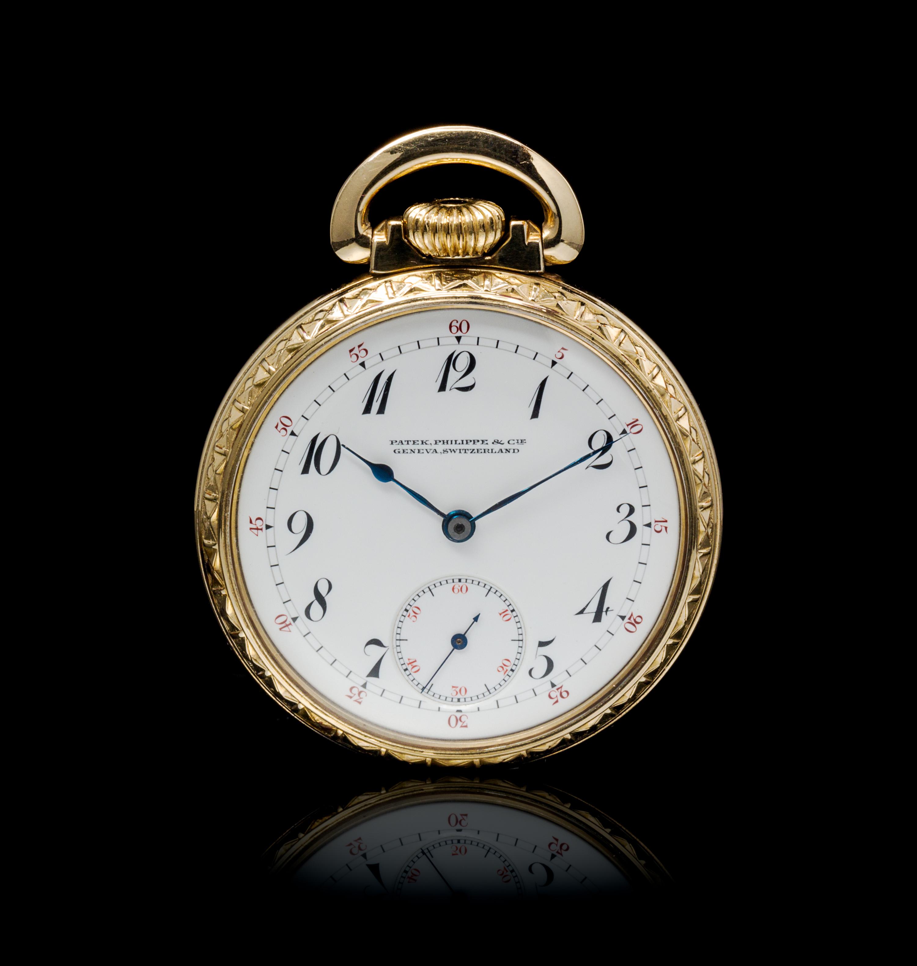 A 10 Karat Gold Filled Open Face Pocket Watch, Patek Philippe,