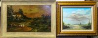 A Group of Seven Decorative Paintings Largest 20 x 29 1/2 inches.