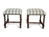 A Pair of Jacobean Style Stools — 19TH CENTURY