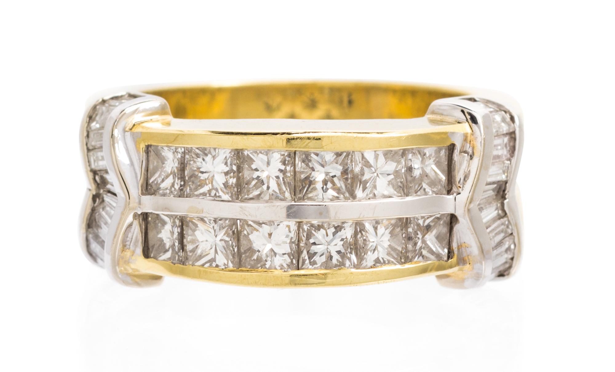An 18 Karat Yellow Gold and Diamond Ring, JB Star, 7.90 dwts.