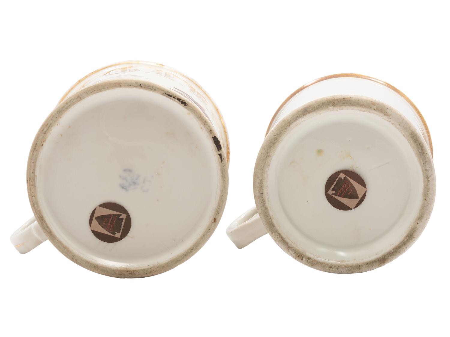 Two Tobacco Related Porcelain Occupational Shaving Mugs