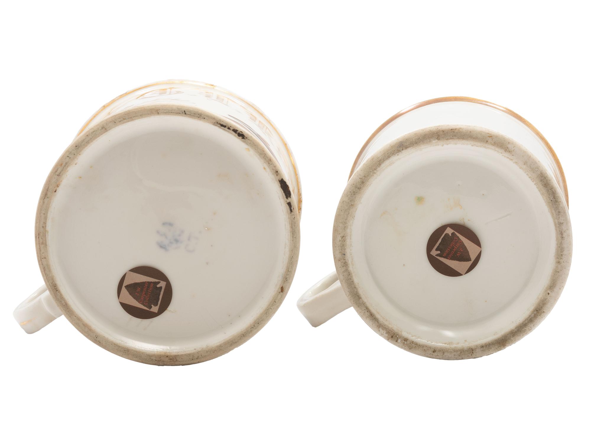Two Tobacco Related Porcelain Occupational Shaving Mugs