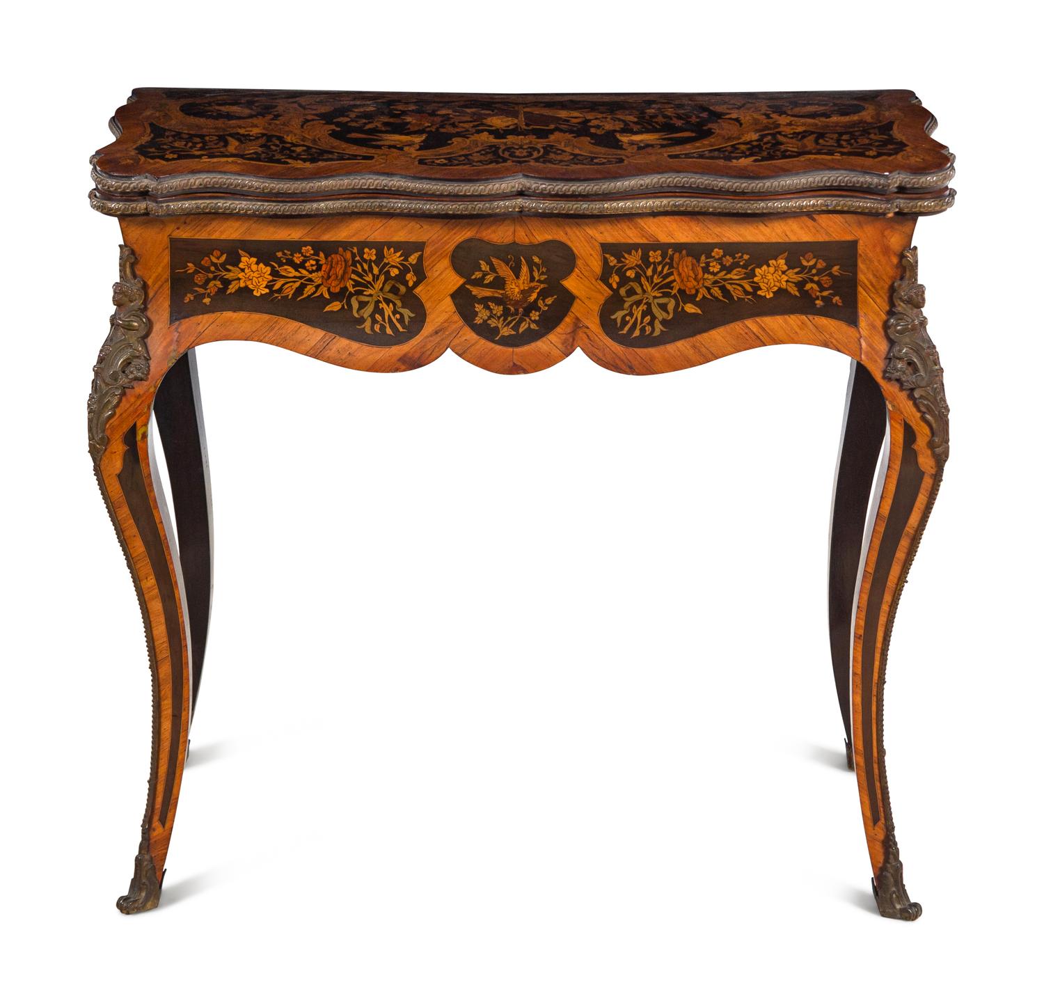 An Italian Marquetry Flip-Top Table