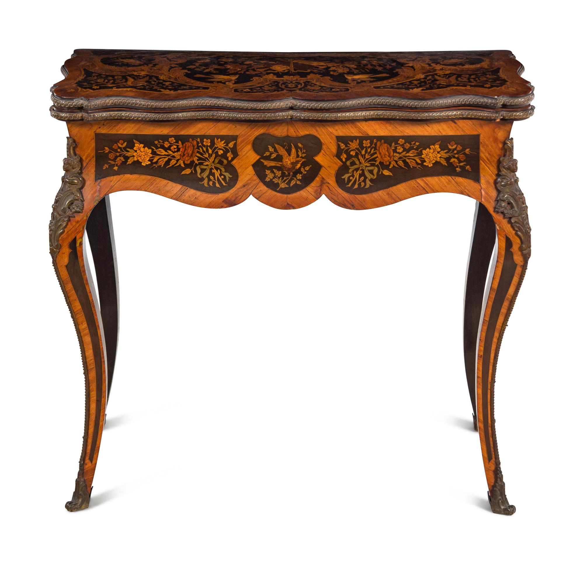 An Italian Marquetry Flip-Top Table