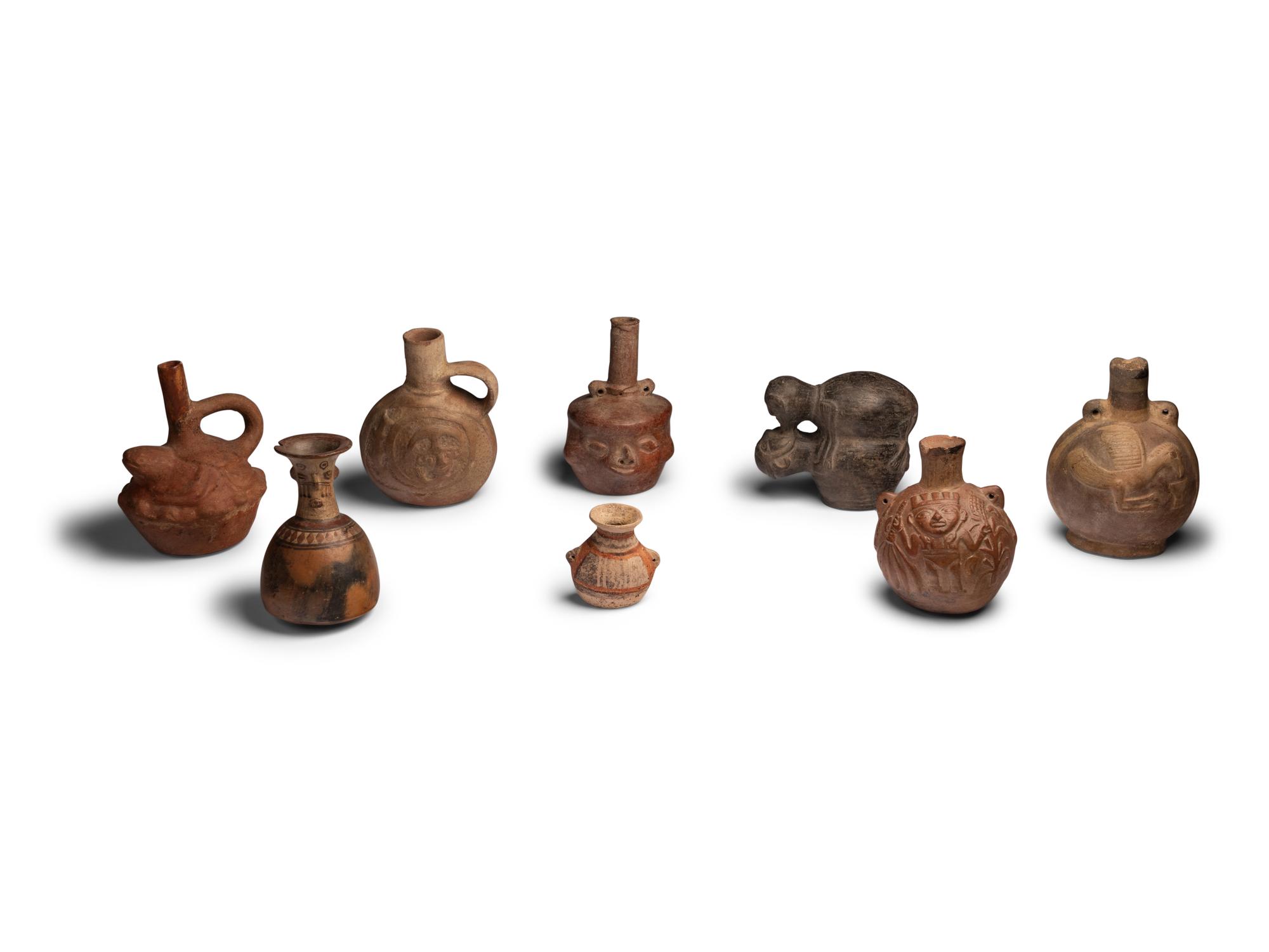 Eight Inca Terracotta Vessels