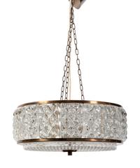 An Orrefors Flush Mount Fixture with Clear Glass