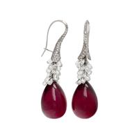 TOURMALINE AND DIAMOND PENDANT EARRINGS