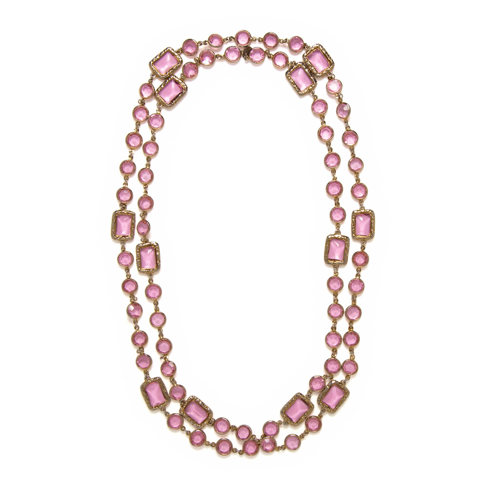 Chanel, Pink Glass Sautoir, 1981