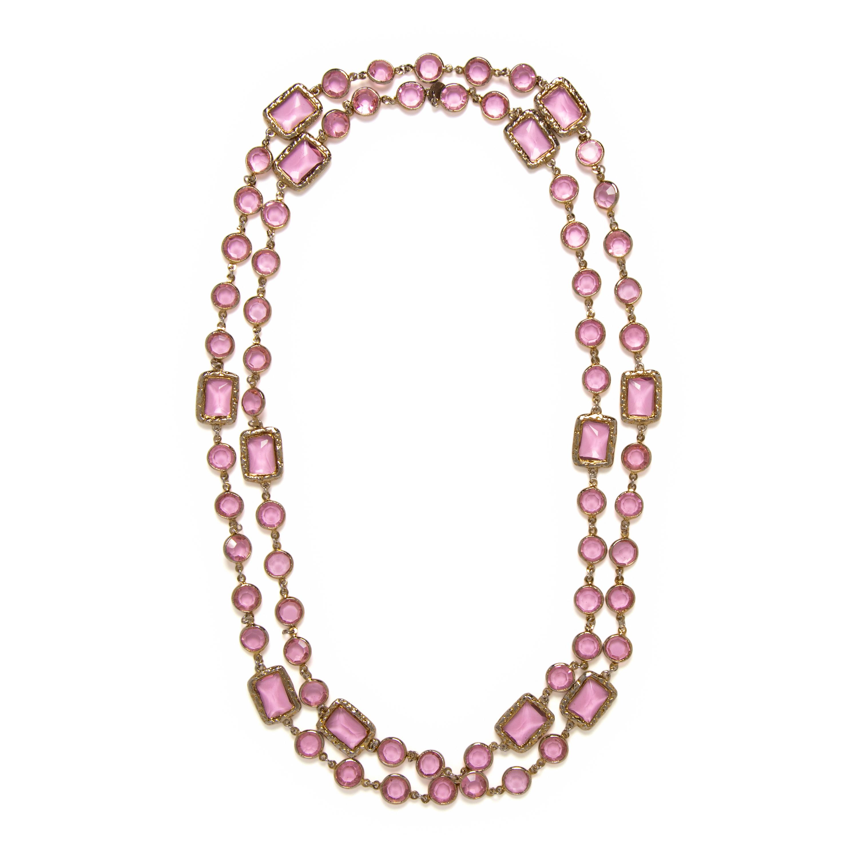 Chanel, Pink Glass Sautoir, 1981