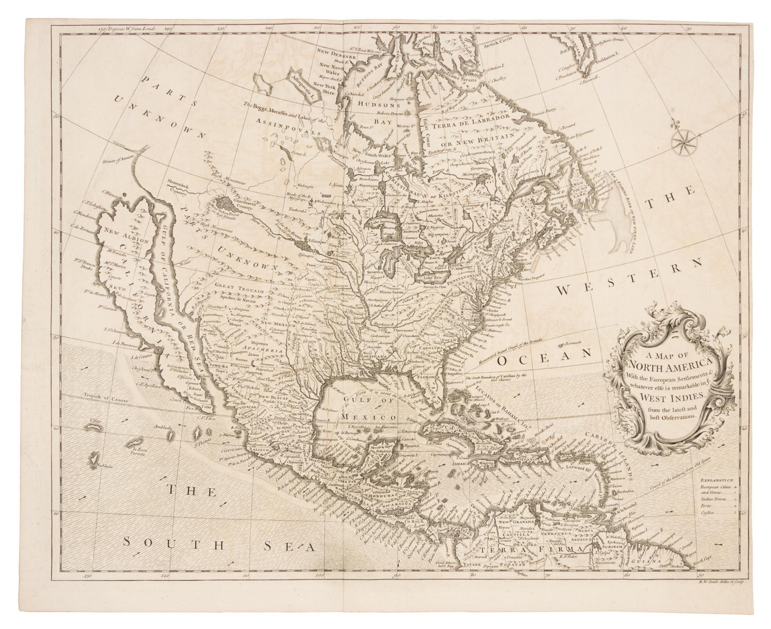 SEALE, Robert W. A Map of North America With the European Settlements. [London, 1745].