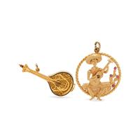 COLLECTION OF YELLOW GOLD MUSICAL CHARMS