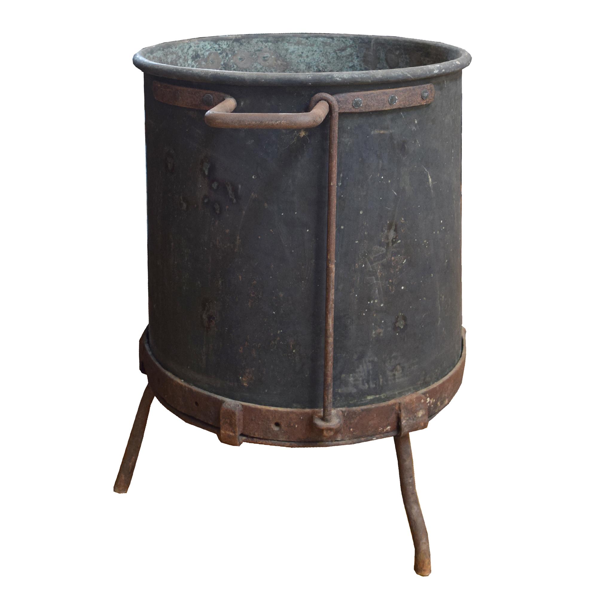 A Copper and Iron Vessel, Lisotto Grappa Distillery 35.5" W x 23" D x 29" H — Italy, 20th Century
