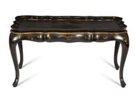 A Black and Gilt Chinoiserie-Decorated Tray Top Low Table