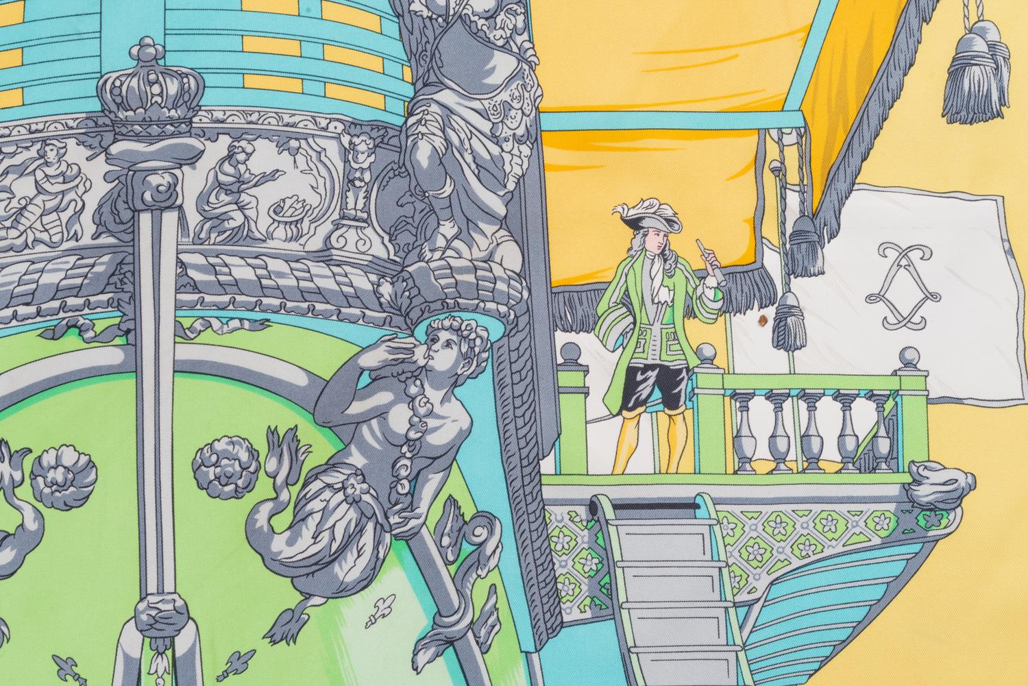 Four Designer Scarves: Two Hermès, Two Gucci