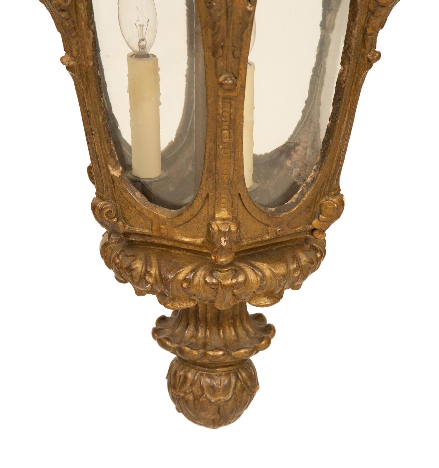 An Italian Baroque Style Giltwood Lantern — 19th Century