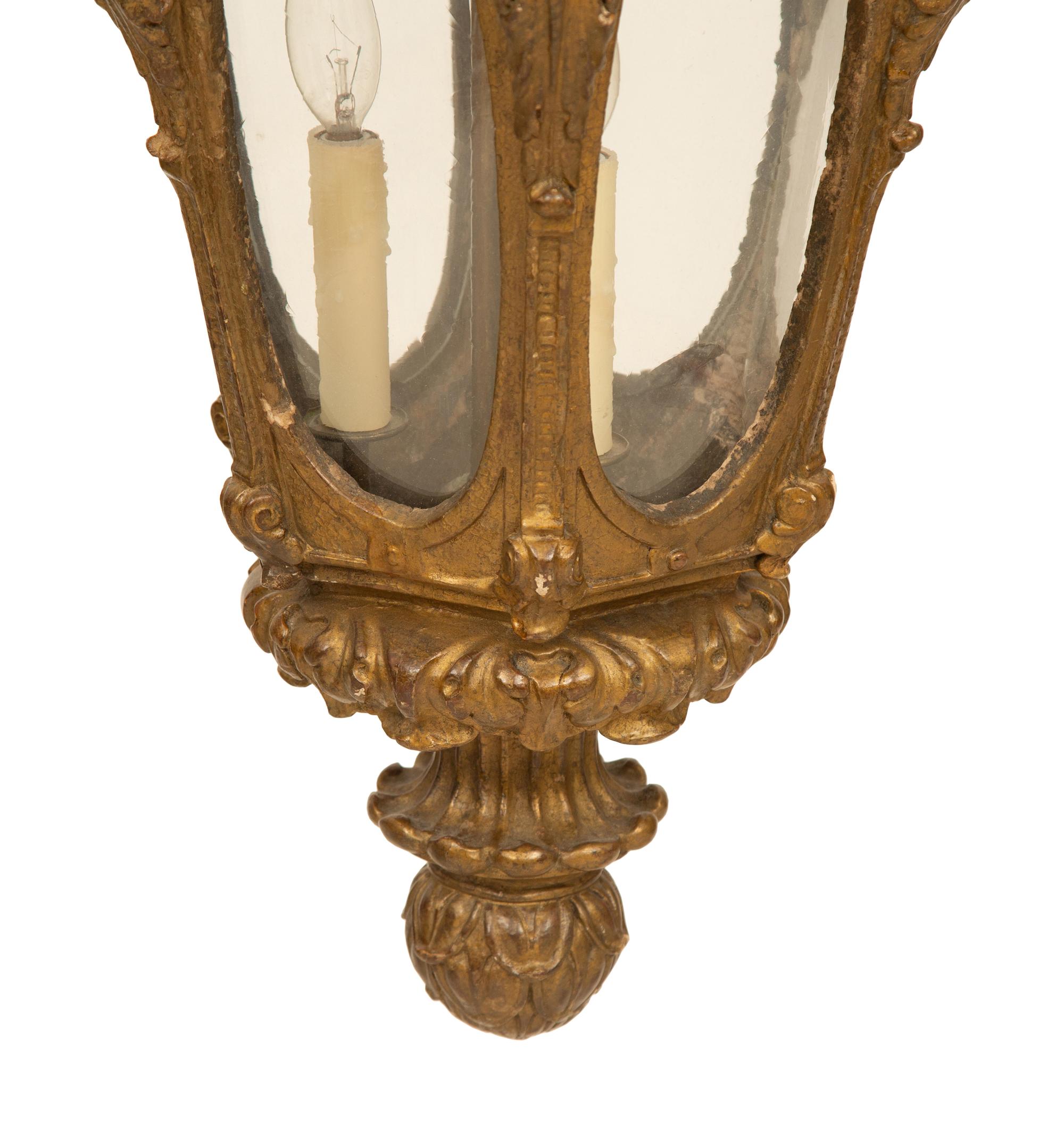 An Italian Baroque Style Giltwood Lantern — 19th Century