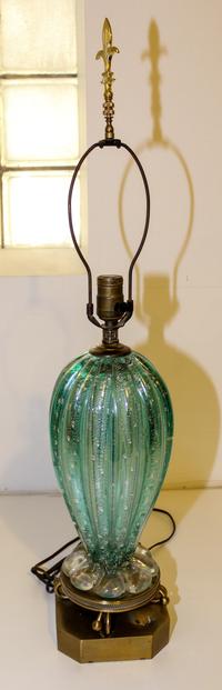 An Italian Glass Lamp Height overall 30 inches. — MID 20TH CENTURY