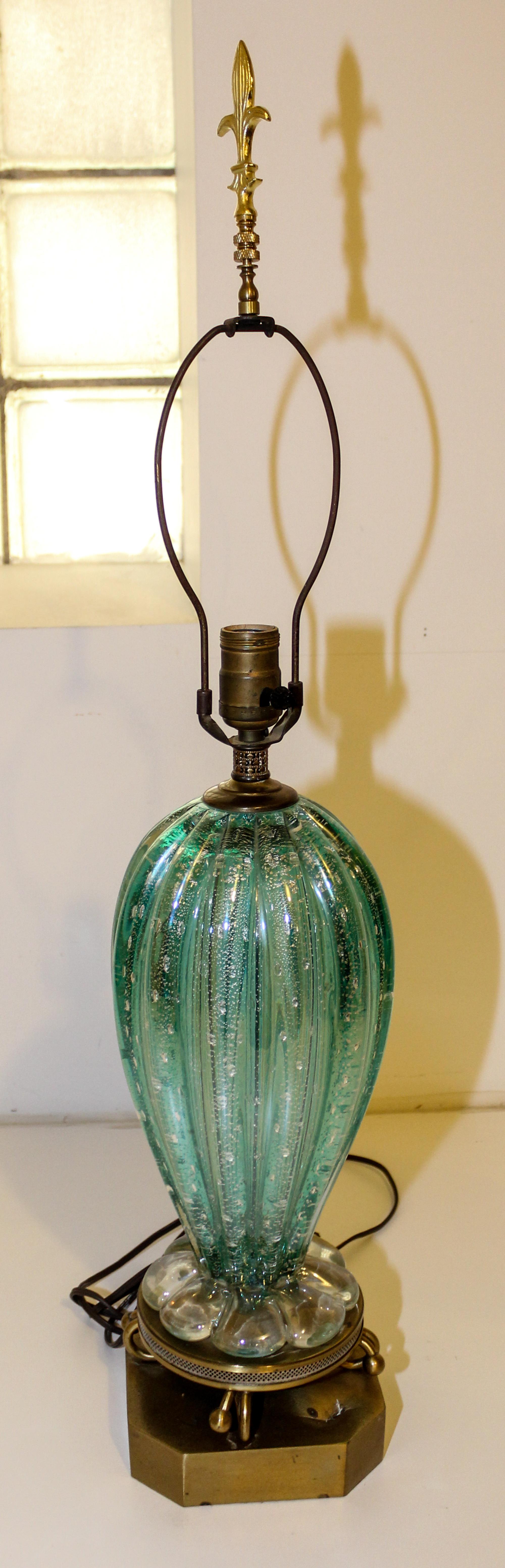 An Italian Glass Lamp Height overall 30 inches. — MID 20TH CENTURY