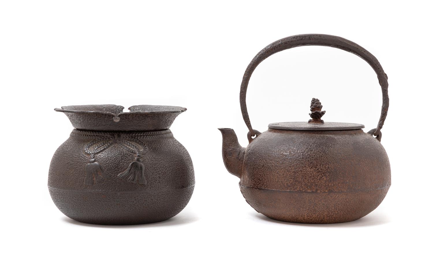 Two Japanese Cast Iron Tea Wares