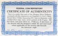 United States of America, Morgan Silver Dollar Proof Set — Proof Set of Morgan Silver Dollars