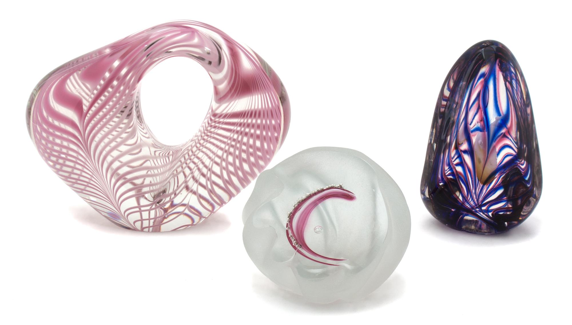A Collection of American Studio Art Glass Sculptures Height of tallest 5 3/4 inches. — NEIL DUMAN
