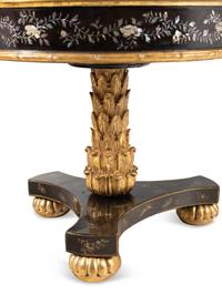 A Japanese Export Mother-of-Pearl and Abalone Inlaid Black Lacquer and Parcel Gilt Center Table