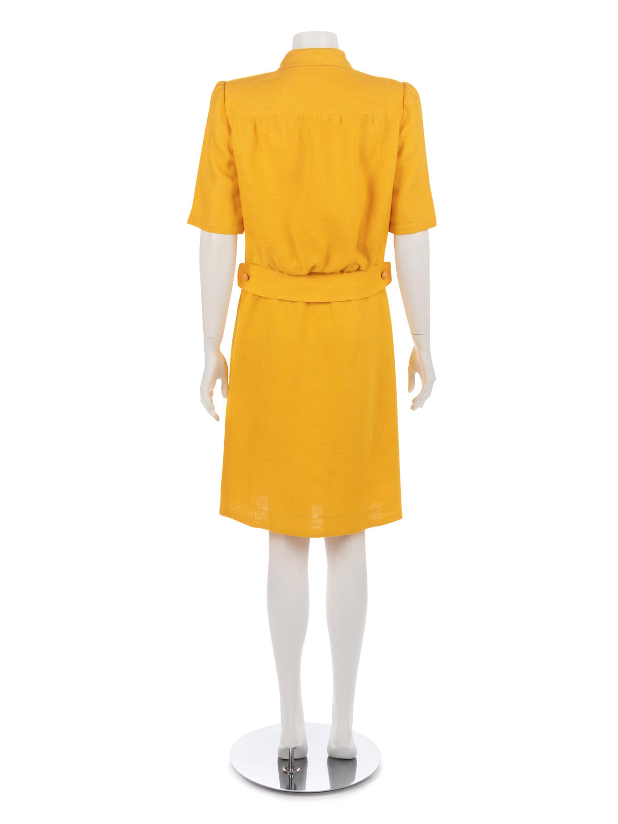 Four Vintage Designer Linen Suits & Dresses, 1980-90s: Two Yves Saint Laurent, One Oscar de la Renta, One Valentino