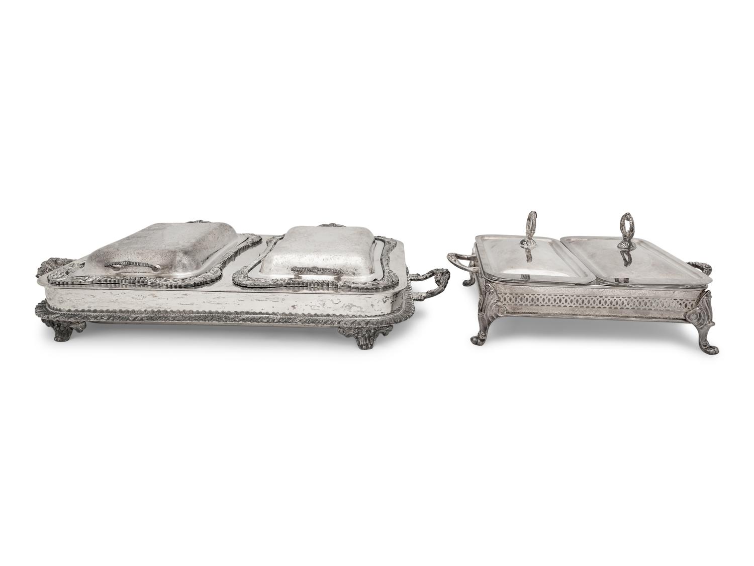 A Group of Silver-Plate Covered Serving Dishes