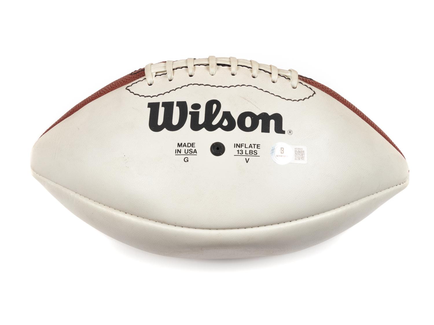 A Walter Payton and Gale Sayers Dual Signed Autograph Football (Beckett Authentication Services)