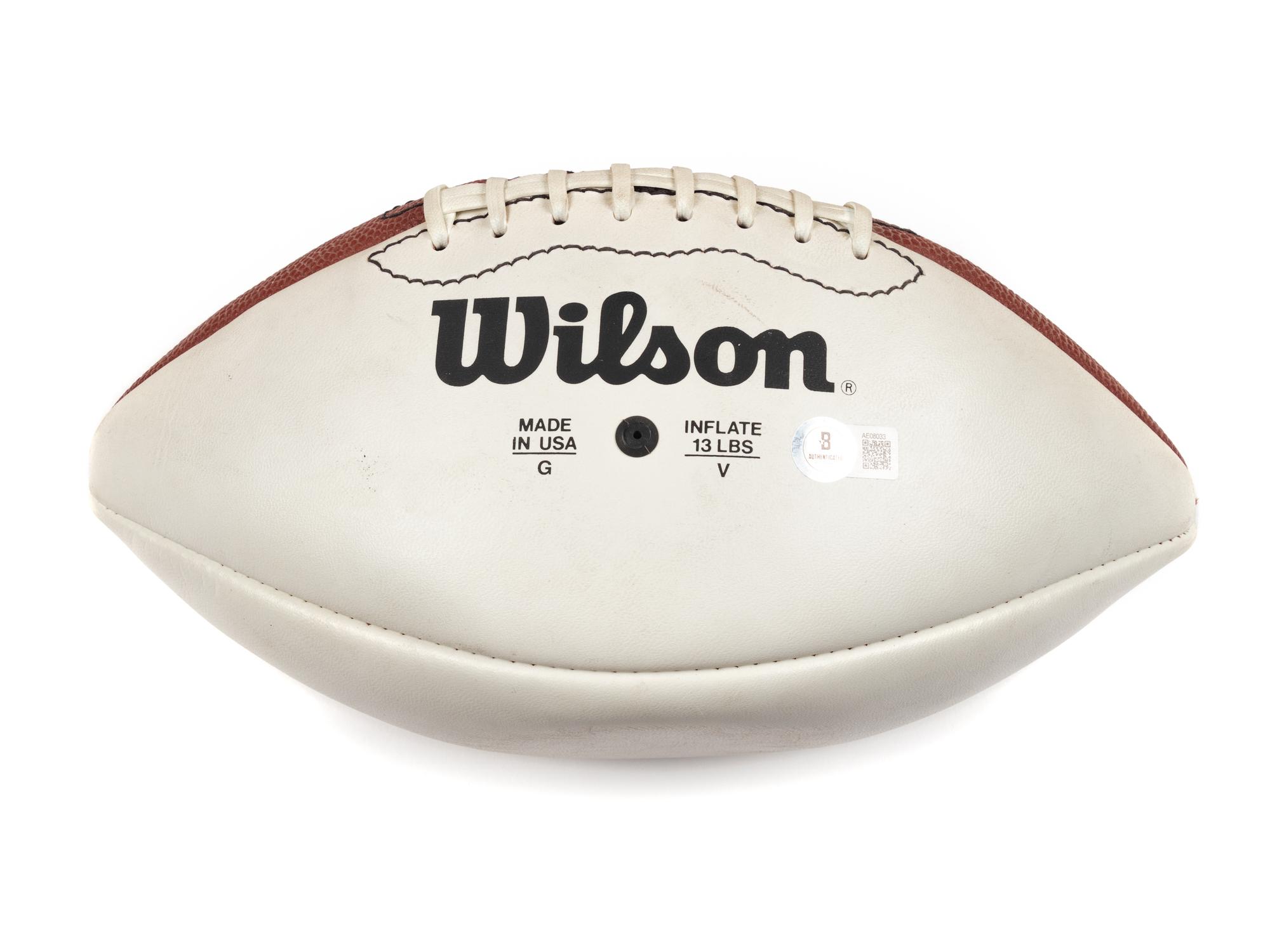 A Walter Payton and Gale Sayers Dual Signed Autograph Football (Beckett Authentication Services)