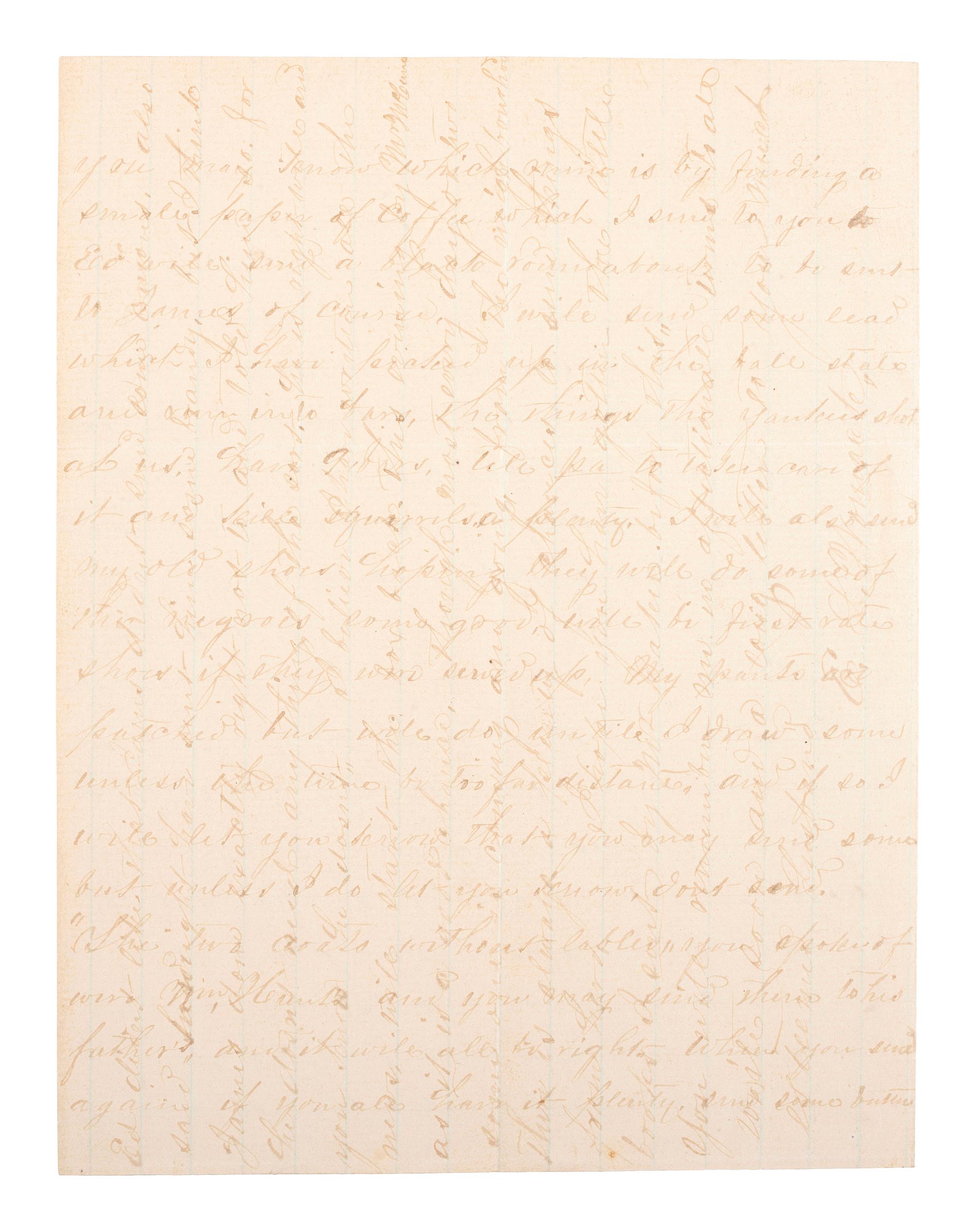 [CIVIL WAR]. WOMACK, E. Lockett. Autograph letter signed ("E.L. Womack") as Confederate soldier, Company D, 18th Virginia Infantry, describing the Battle of the Crater during the Siege of Petersburg.