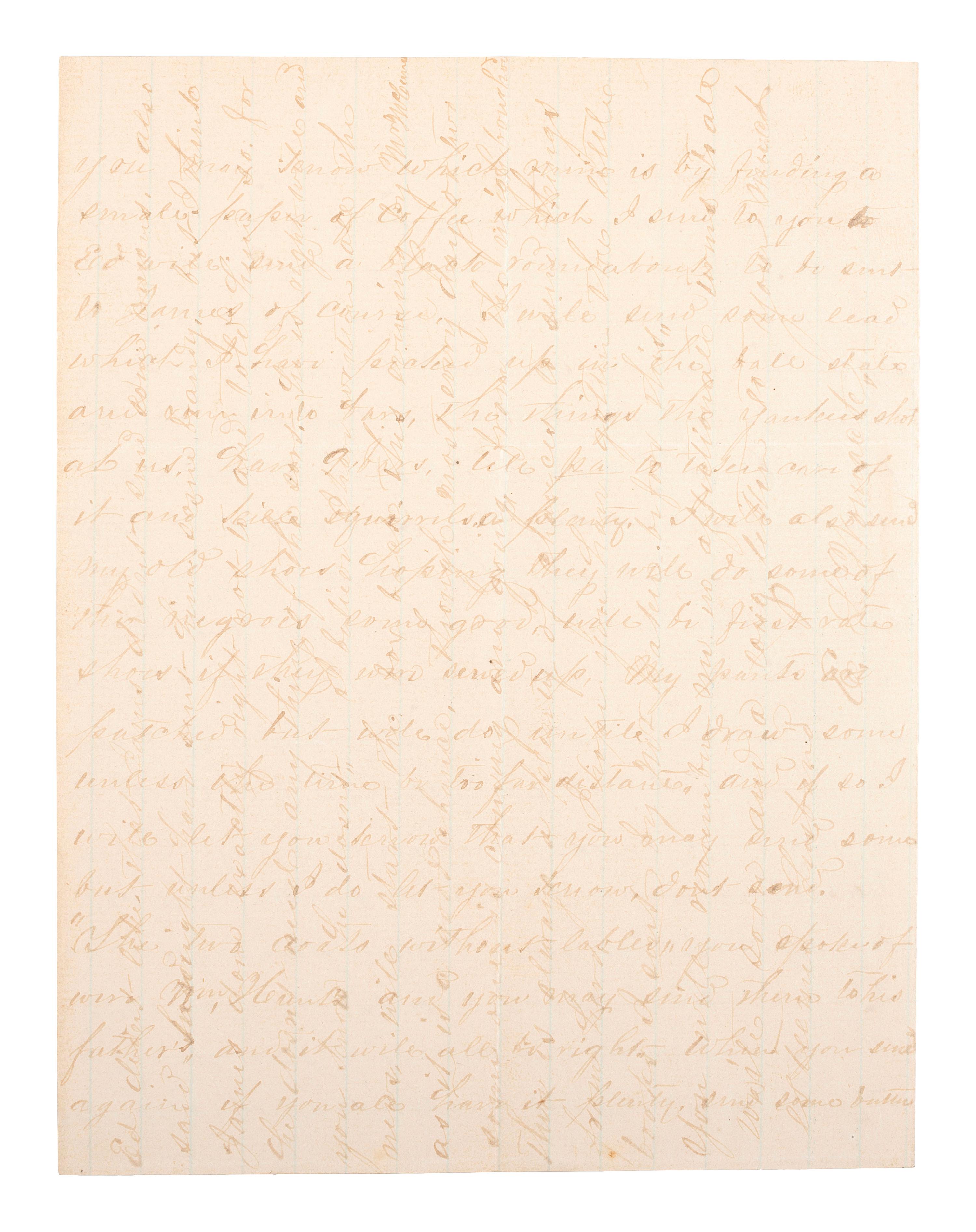 [CIVIL WAR]. WOMACK, E. Lockett. Autograph letter signed ("E.L. Womack") as Confederate soldier, Company D, 18th Virginia Infantry, describing the Battle of the Crater during the Siege of Petersburg.